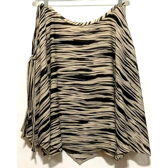 Calvin Klein 100% Silk Flowy Skirt Lined Asymm - Picture 2 of 7